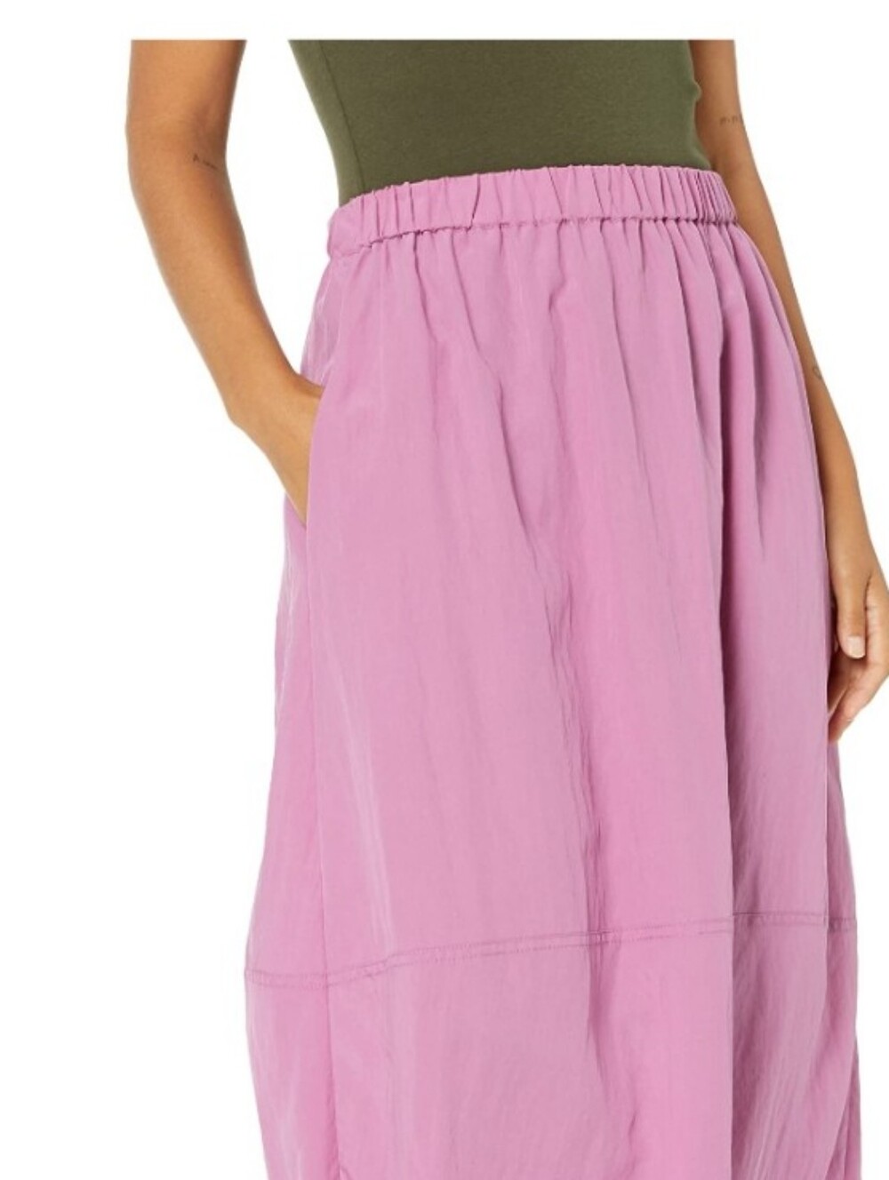 Vince Pink Elastic-Waist Maxi Skirt with Side Pockets